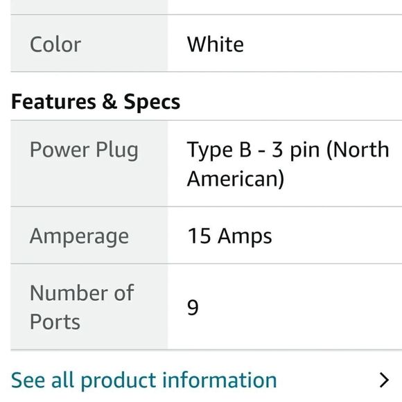 Travel 5 Foot 9 in 1 Power Strip And Type C Plug Adapter Cruise Bundle - Picture 14 of 16